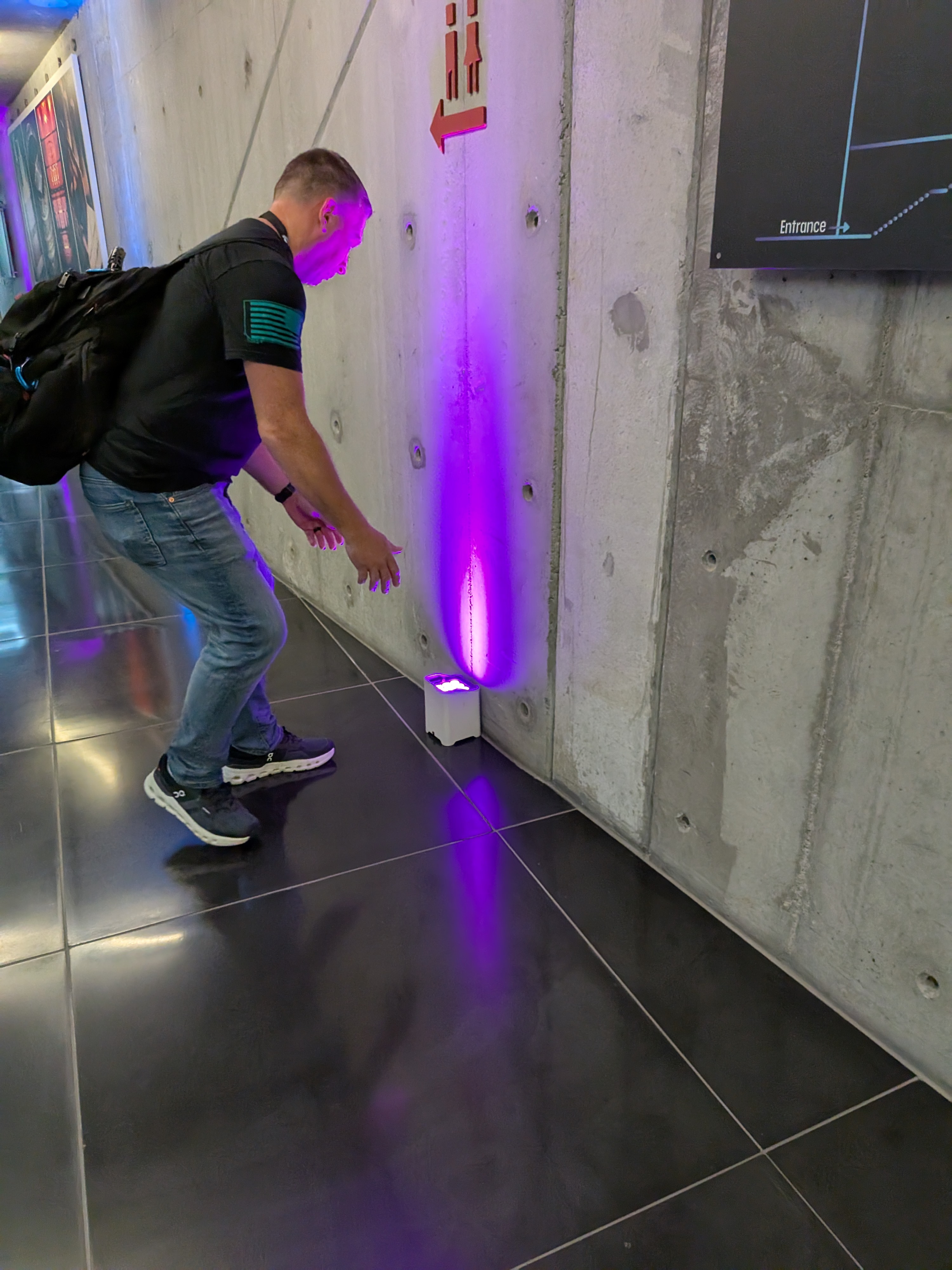 Matt taking a picture of the lighting