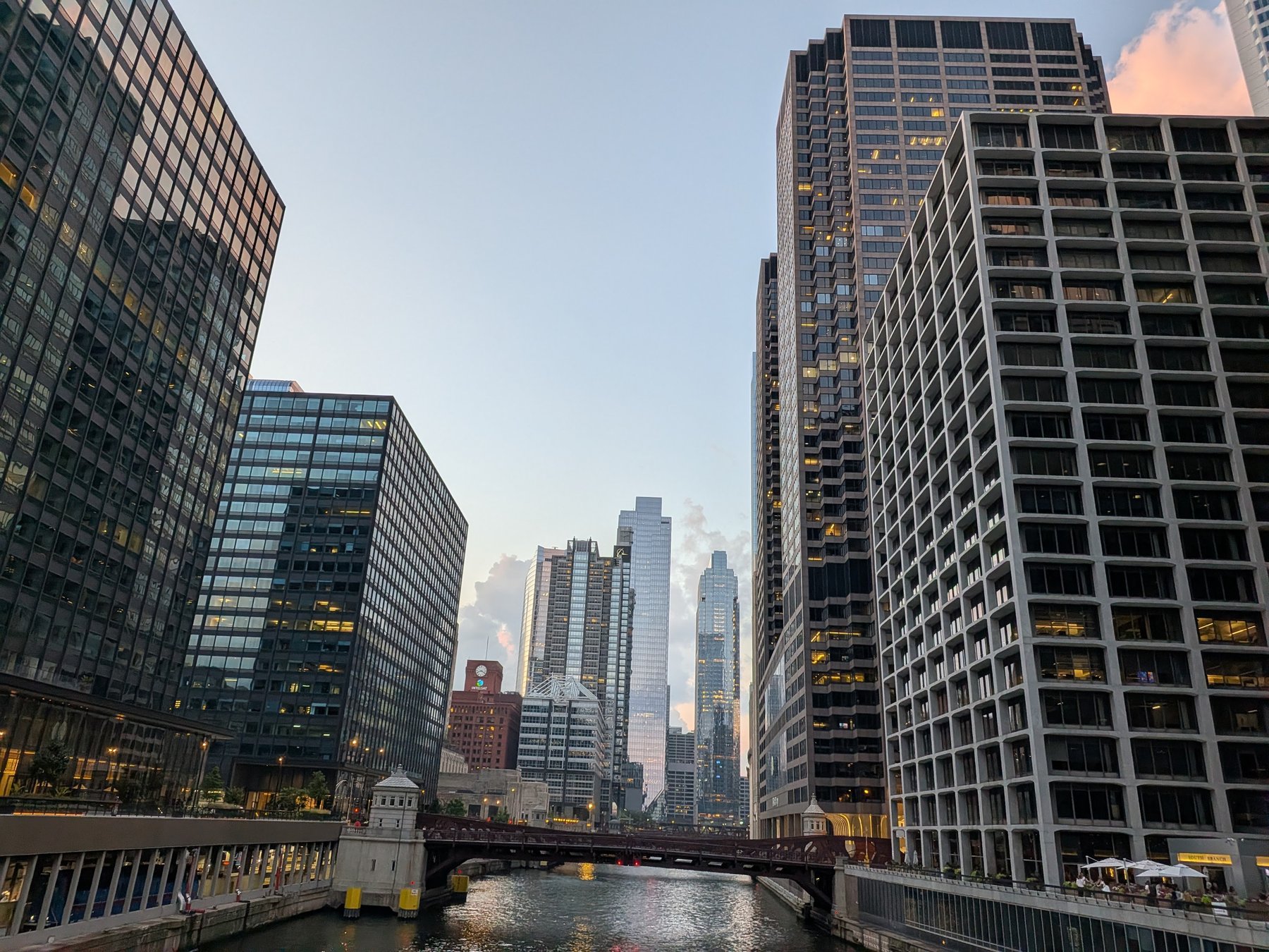 Downtown Chicago buildings along the Chicago River